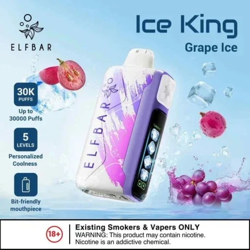 Elf Bar Ice King – Grape Ice – 30K 30000 Puffs view 1