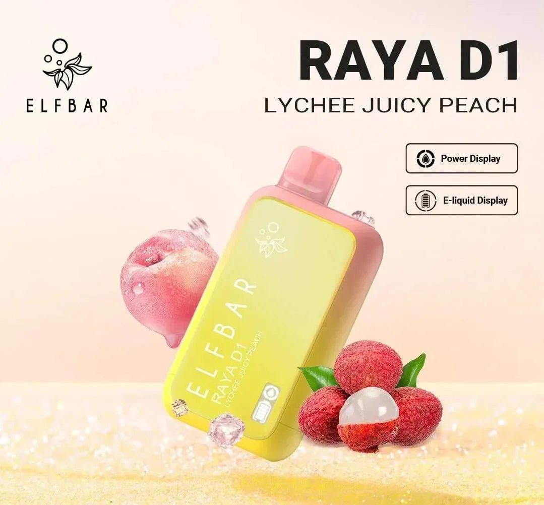 Elf Bar Raya D1 – Lychee Juicy Peach view 1