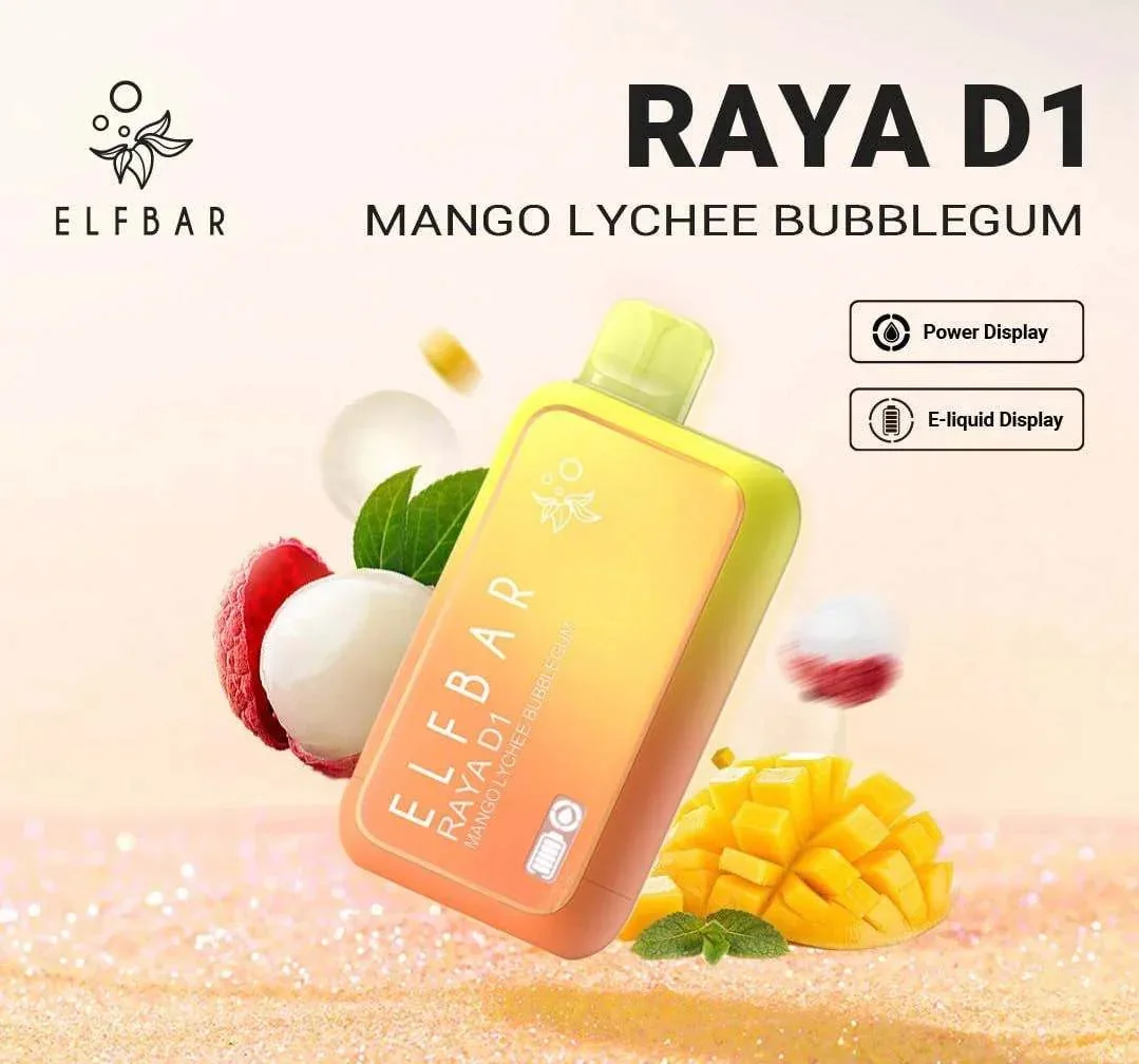 Elf Bar Raya D1 – Mango Lychee Bubblegum view 1