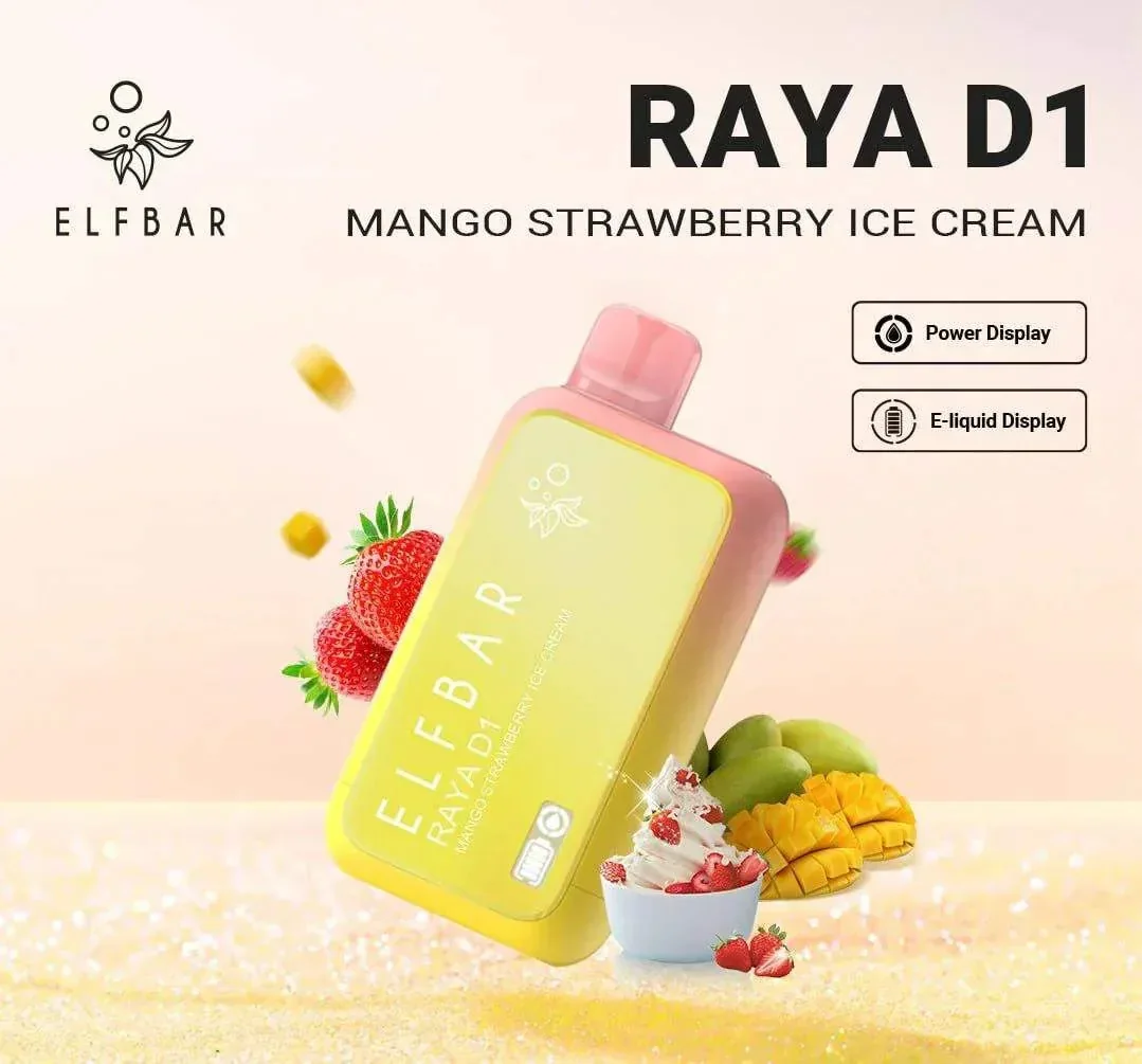 Elf Bar Raya D1 – Mango Strawberry Ice Cream view 1