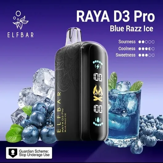 Elf Bar Raya D3 Pro 30K Blue Razz Ice 30000 Puffs view 1