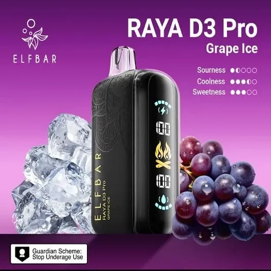 Elf Bar Raya D3 Pro -30k Grape Ice 30000 Puffs view 1