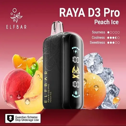 Elf Bar Raya D3 Pro -30k Peach Ice 30000 Puffs view 1